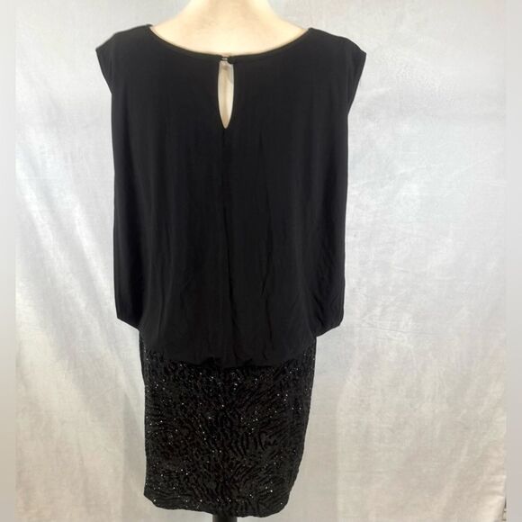 R&M Richards black sparkly blouson sheath dress size 12 - Picture 5 of 10